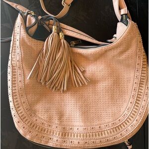 Vegan Nude Color Cross Body Bag , Half Moon